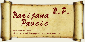 Marijana Pavčić vizit kartica